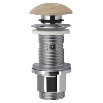 BLOK umývadlová výpusť 5/4“, click-clack, zátka leštený béžový travertín 2401-901