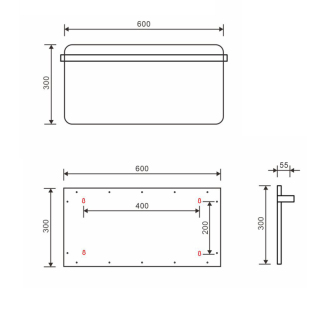 ELMIS elektrický sušiak uteráka 600x300mm, 90W, hliník, cierna mat EB630