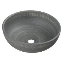 PRIORI keramické umývadlo, priemer 41 cm, 15 cm, sivá so vzorom PI024