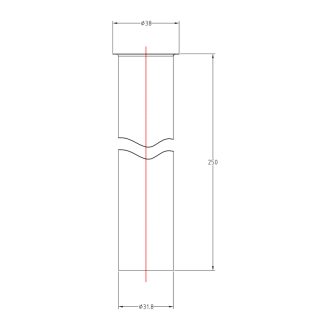 Predlžovacia rúrka sifónu s prírubou, 250mm, ? 32 mm, bronz 9696-01