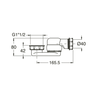 Sifón s prevlečnou matkou 1 1/2&quot;, výška 42mm, biela 71712