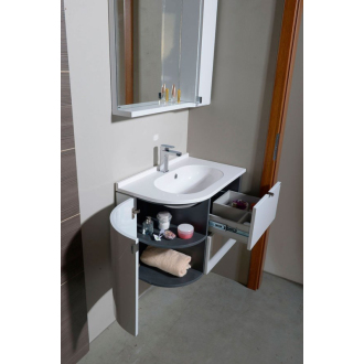 PULSE umývadlová skrinka 75x52x45 cm, pravá, biela/antracit (PU076P) PU076-3034