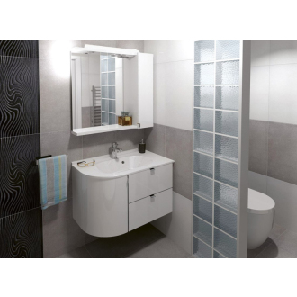 PULSE umývadlová skrinka 75x52x45 cm, pravá, biela/antracit (PU076P) PU076-3034