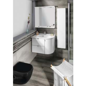 PULSE galerka s LED osvetlením 2 x 3W, 75x80x17 cm, ľavá, biela/antracit (PU077L)