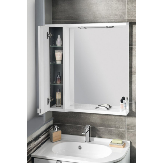 PULSE galerka s LED osvetlením 2 x 3W, 75x80x17 cm, ľavá, biela/antracit (PU077L)