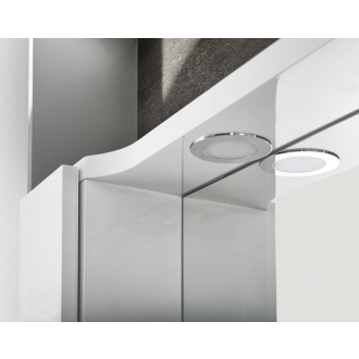 PULSE galerka s LED osvetlením 2 x 3W, 75x80x17 cm, ľavá, biela/antracit (PU077L)