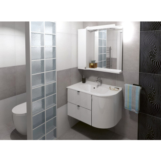 PULSE galerka s LED osvetlením 2 x 3W, 75x80x17 cm, ľavá, biela/antracit (PU077L)