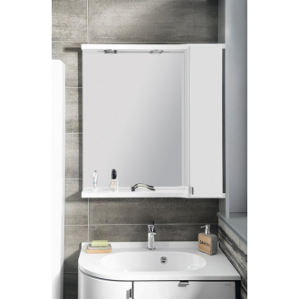 PULSE galerka s LED osvetlením 2 x 3W, 75x80x17 cm, pravá, biela/antracit (PU078P)