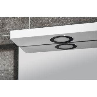 PULSE galerka s LED osvetlením 2 x 3W, 75x80x17 cm, pravá, biela/antracit (PU078P)