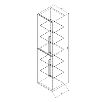 THEIA skrinka vysoká 35x140x30cm, 2x dvierka, ľavá/pravá, biela (62032LP) TH350-3030