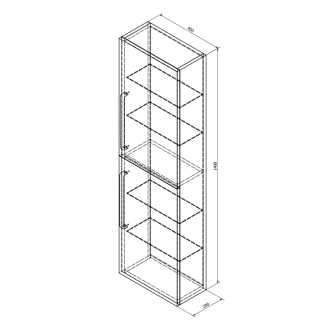 THEIA skrinka vysoká 40x140x20cm, 2x dvierka, ľavá/pravá, biela (62022LP) TH400-3030