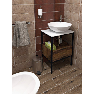 SKARA umývadlová skrinka 47x71, 5x36cm, čierna mat/dub Collingwood (CG001) CG001-1919