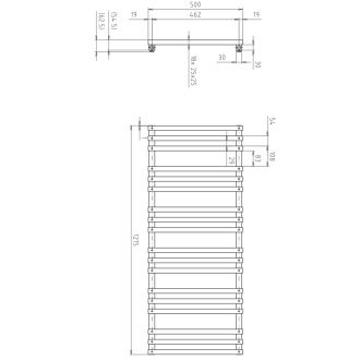 FANTINA vykurovacie teleso 500x1215mm, čierna mat IR511