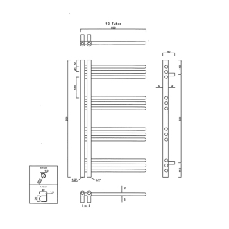 DORLION vykurovacie teleso 500x900mm, čierna mat 1130-20