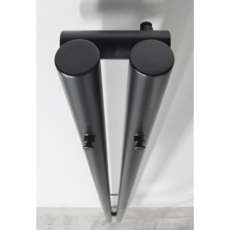 PILON vykurovacie teleso 122x1800 mm, s dvoma háčikmi pre uterák, čierna mat IZ124