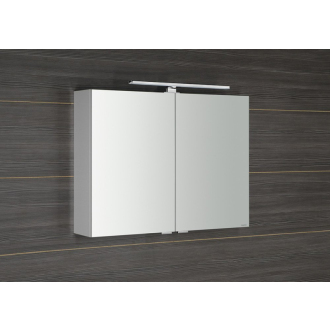 RIWA galerka s LED osvetlením, 81x70x17cm, biela lesk RIW080-0030