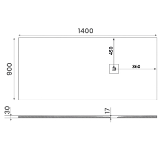 MITIA sprchová vanička z liateho mramoru, obdĺžnik 140x90x3 cm PMC14090 čierna