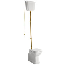 WALDORF WC misa s nádržkou, spodný/zadný odpad, biela-bronz WCSET20-WALDORF