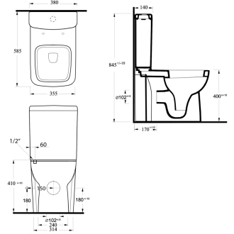 TYANA SHORT WC kombi splach. mech., zadný odpad 72200EW