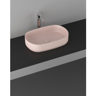 INFINITY OVAL keramické umývadlo na dosku, 55x36 cm, matná ružová Salmon 10NF65055-2S