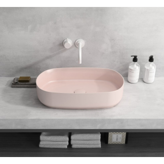 INFINITY OVAL keramické umývadlo na dosku, 55x36 cm, matná ružová Salmon 10NF65055-2S