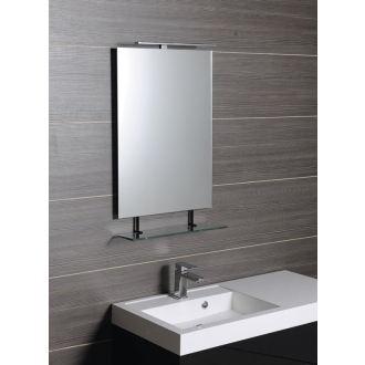 WEGA zrkadlo 400x800mm, s policou, čierna mat 60092-4B