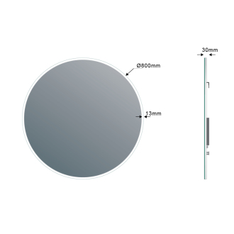 VISO okrúhle LED podsvietené zrkadlo, priemer 80cm VS080