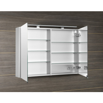 MIRRÓ galerka s LED osvetlením, 100x70x16cm, biela MC100-0030