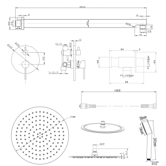 RHAPSODY podomietkový sprchový set s pákovou batériou, 2 výstupy, vyústenie, chróm 5583Q-01