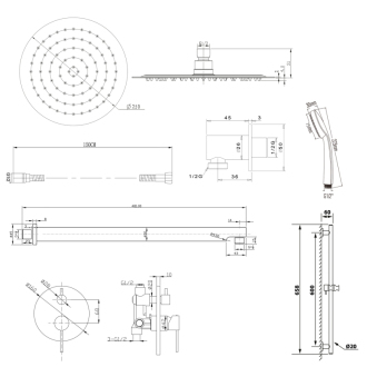 RHAPSODY podomietkový sprchový set s pákovou batériou, 2 výstupy, chróm 5583Q-02