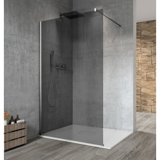 VARIO CHROME jednodielna zástena na inštaláciu k stene, dymové sklo, 1400 mm