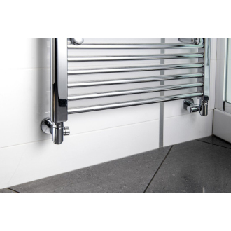 CORNER COMBI SIMPLY pripojovacia sada ventilov triaxiálne, pravé prevedenie, chróm CP330S