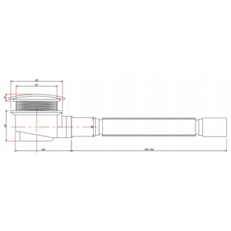 Mexen Sifón k vaničke 90 mm, chróm 49000-00