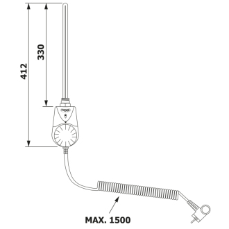Elektrická vykurovacia tyč s integrovaným termostatom 500W, biela TS-500B
