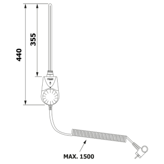 Elektrická vykurovacia tyč s integrovaným termostatom 700W, biela TS-700B