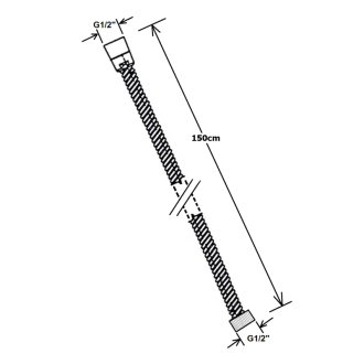 POWERFLEX opletená sprchová hadica, 150cm, čierna mat FLEX156