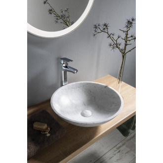 BLOK kamenné umývadlo 42x14 cm, biela carrara mat 2401-42