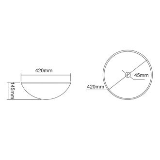 TOSEMI sklenené gravírované umývadlo, priemer 42 cm, číra TY153