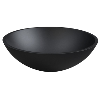 TELICA sklenené umývadlo, priemer 42 cm, čierna mat TY181B