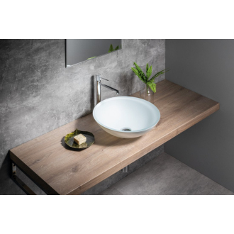 TELICA sklenené umývadlo, priemer 42 cm, biela mat TY181W