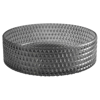 MARAGUA sklenené gravírované umývadlo, priemer 39,5 cm, čierna TY214