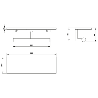 SKA dvojitý držiak toaletného papiera s poličkou 30x8x10cm, čierna mat/dub SKA425