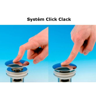 Umývadlová výpusť 5/4“, click-clack, keramická zátka, hr.20-70mm, matná zelená mint