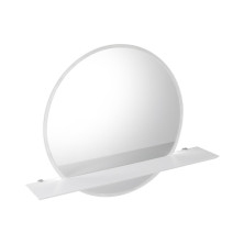 VISO okrúhle LED podsvietené zrkadlo pr.60cm s policou, biela mat VS060-01
