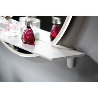 VISO okrúhle LED podsvietené zrkadlo pr.60cm s policou, biela mat VS060-01