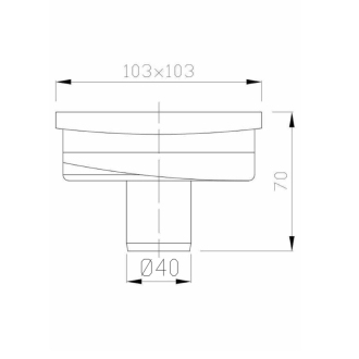 Podlahový vpust 103x103 priama, DN40, mriežka nerez 183.053.0