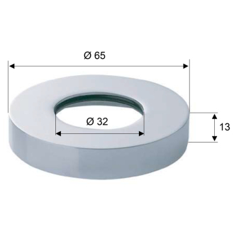 Rozeta 65/32mm, výška 13mm, chróm RS6532