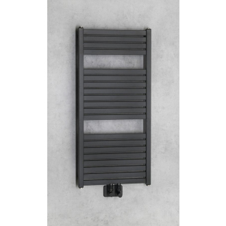TONDI vykurovacie teleso rovné 450x970 mm, stredové pripojenie, čierna mat DT456T