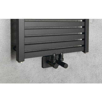 TONDI vykurovacie teleso rovné 450x970 mm, stredové pripojenie, čierna mat DT456T