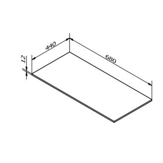 Doska Rockstone 680x12x440mm, biela mat DTR68-0101
